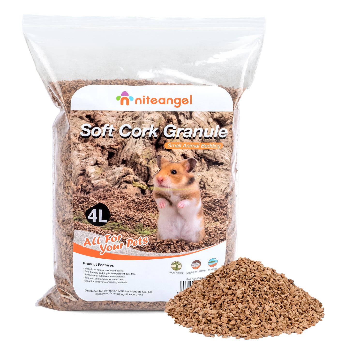 Niteangel Natural Coco/Cork Hamster Bedding Pet Litter for Dwarf Syria