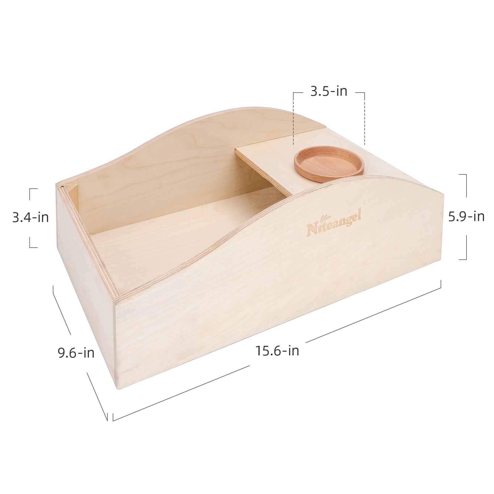 Niteangel Large Wooden Sand Bath with Hideout and Food Bowl for Hamsters - Niteangel Pet CA