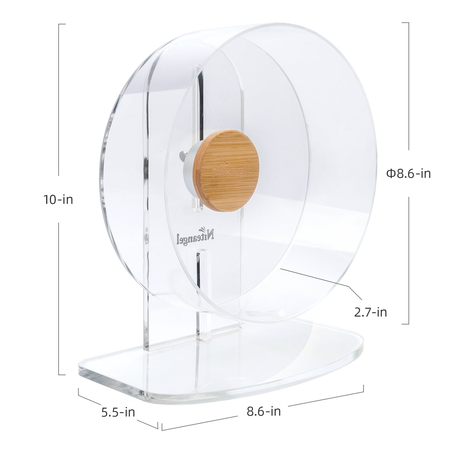 Niteangel Silent Hamster Exercise Wheel - Dual-Bearing Quiet Spinning Acrylic Hamster Running Wheel for Hamster