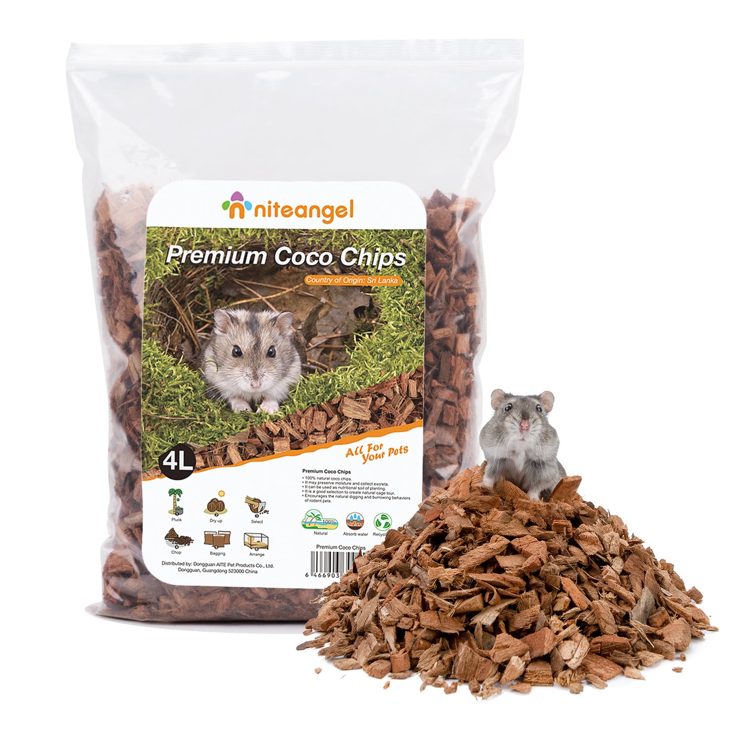 Niteangel Coco Peat & Chips Dry Digging & Burrowing Base for Rodent Pets - Niteangel Pet CA