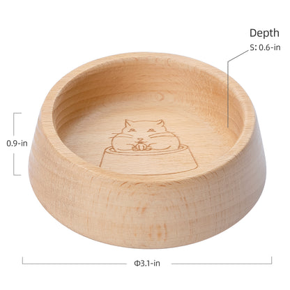 Niteangel Wooden Hamster Feeding Bowl - Small Animal Food Dish - Niteangel Pet CA