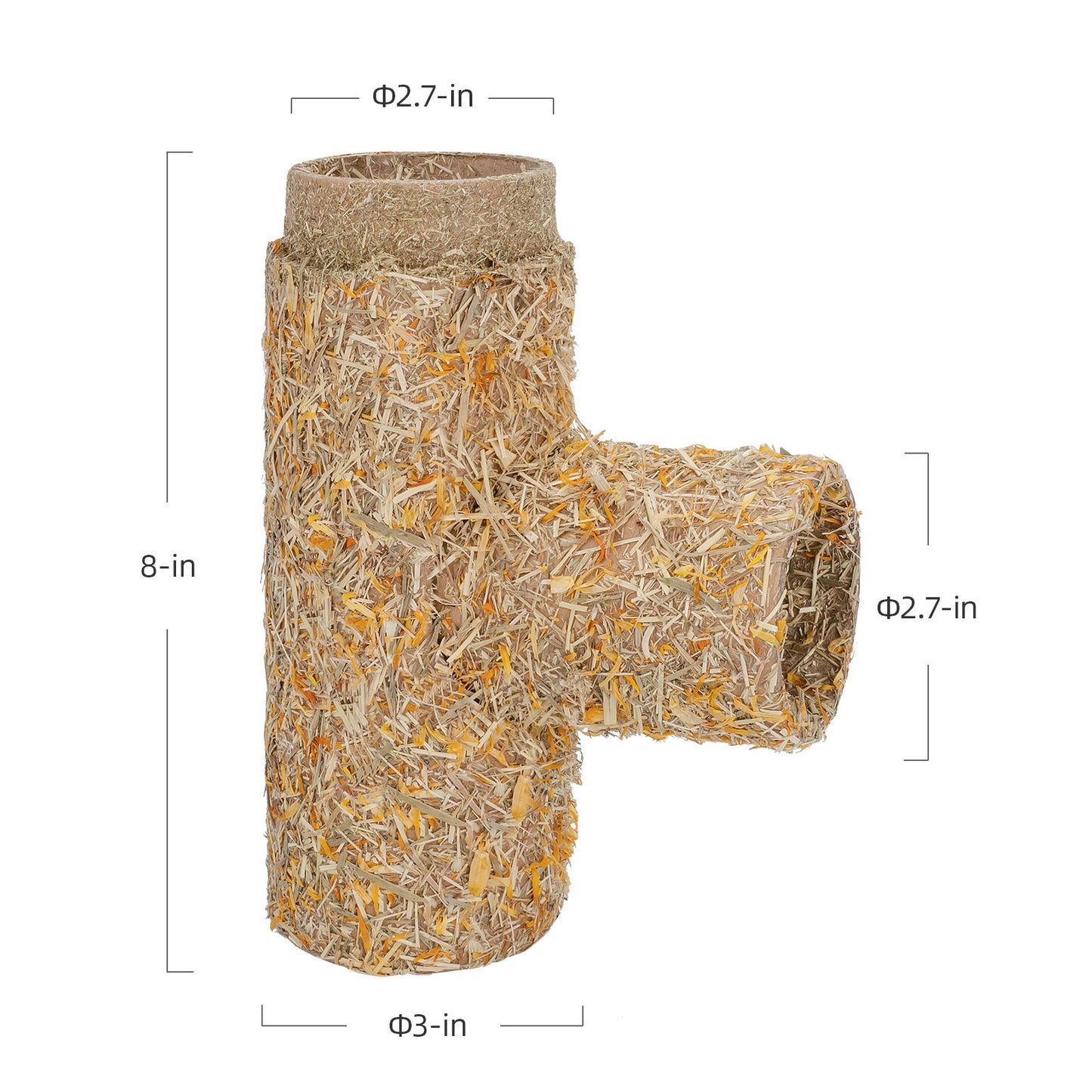 Natural Paper Tube with Dried Herbs and Flowers for Hamsters - Niteangel Pet CA