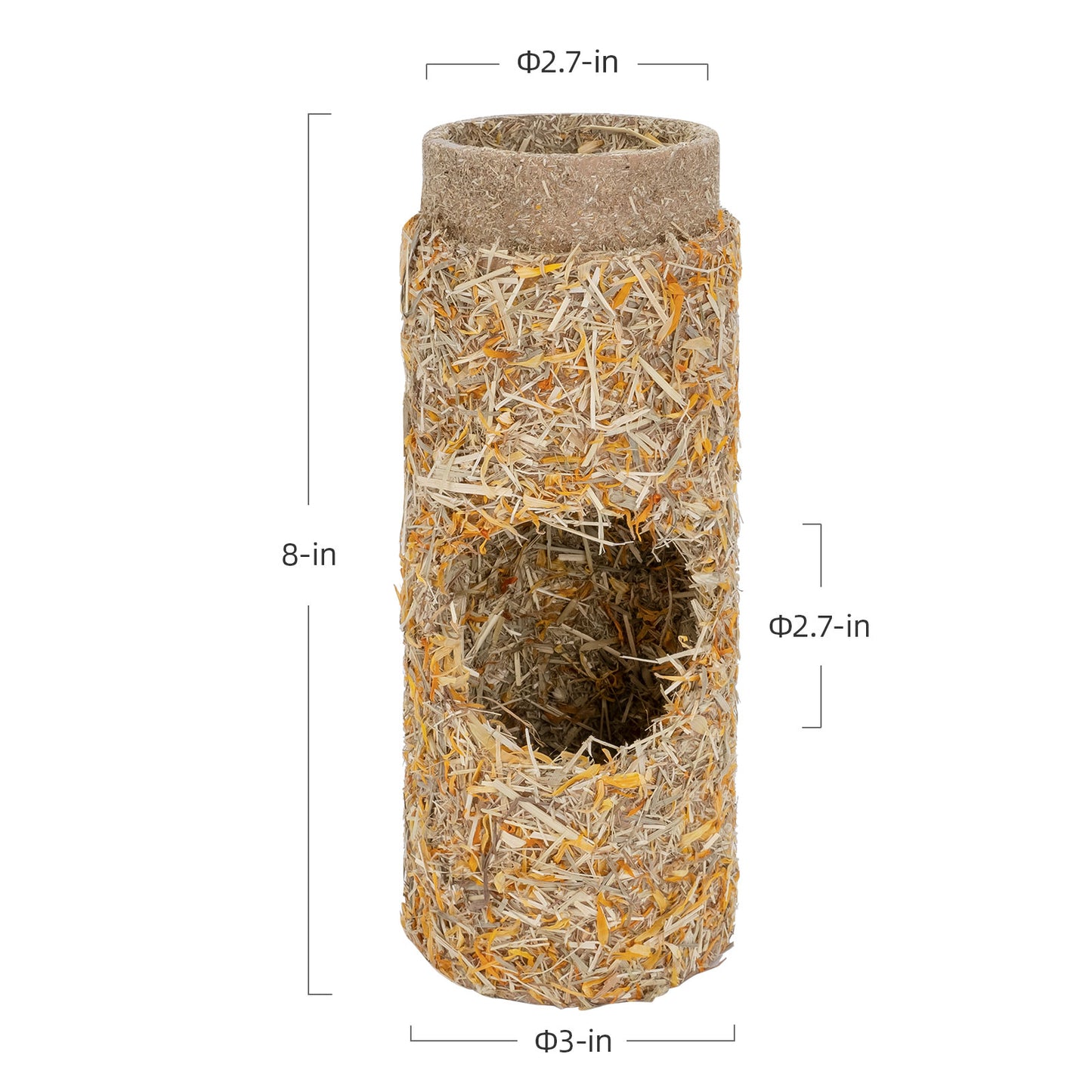 Natural Paper Tube with Dried Herbs and Flowers for Hamsters - Niteangel Pet CA