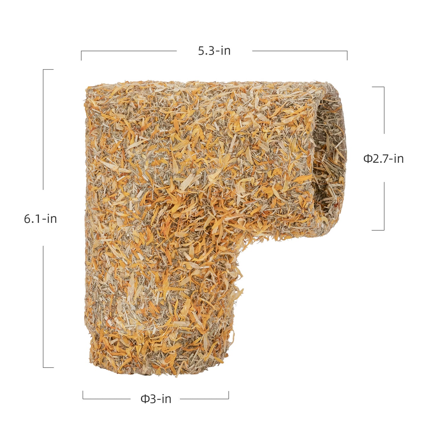 Natural Paper Tube with Dried Herbs and Flowers for Hamsters - Niteangel Pet CA