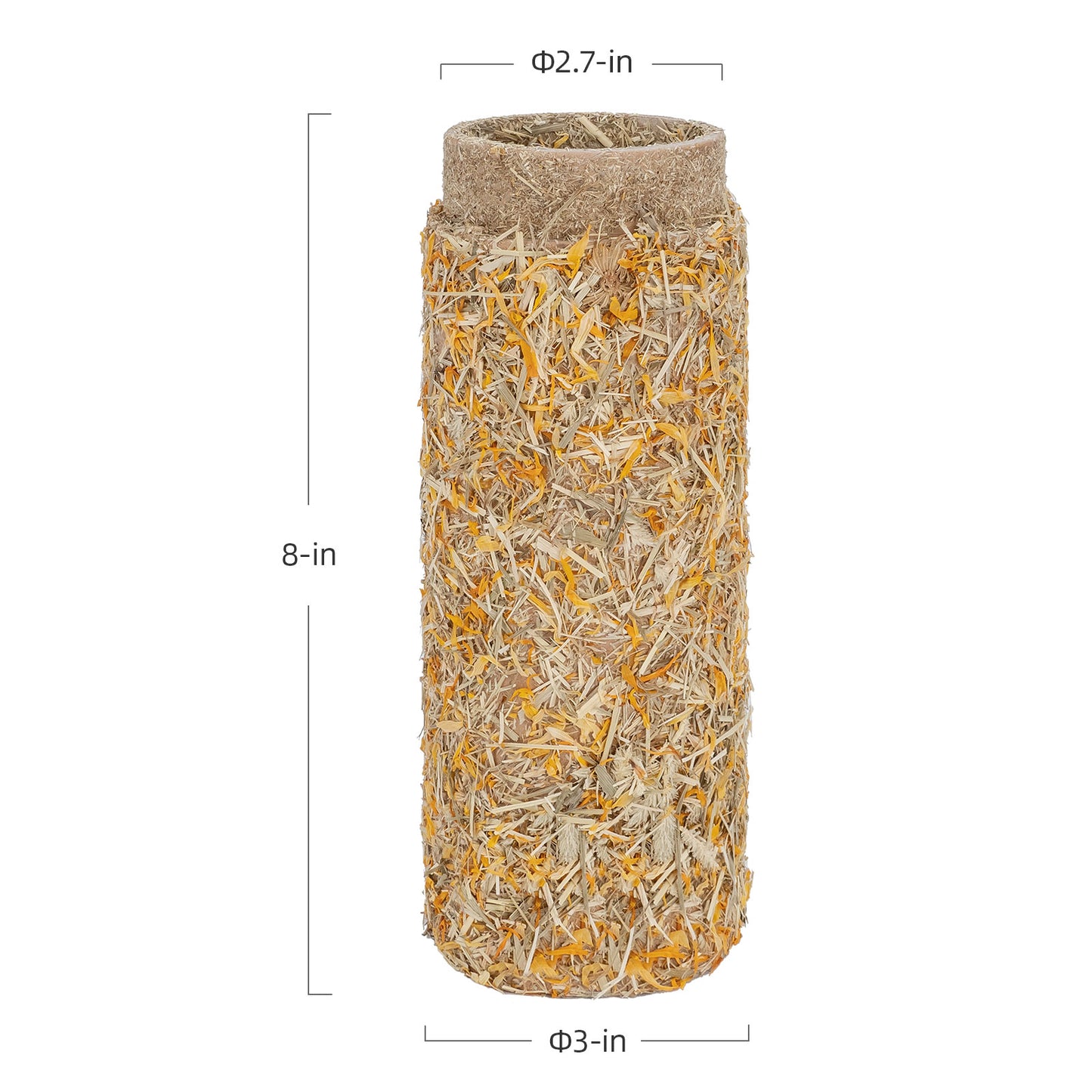 Natural Paper Tube with Dried Herbs and Flowers for Hamsters - Niteangel Pet CA