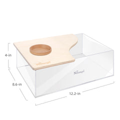 Niteangel Small Animal Sand-Bath Box - Acrylic Critter's Sand Bath Shower Room & Digging Sand Container〔Rectangle〕 - Niteangel Pet CA