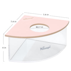 Niteangel Small Animal Sand-Bath Box - Acrylic Critter's Sand Bath Shower Room & Digging Sand Container〔Triangle〕 - Niteangel Pet CA