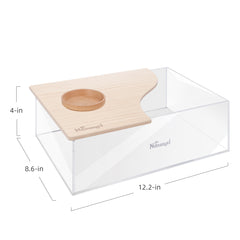 Niteangel Small Animal Sand-Bath Box - Acrylic Critter's Sand Bath Shower Room & Digging Sand Container〔Rectangle〕 - Niteangel Pet CA