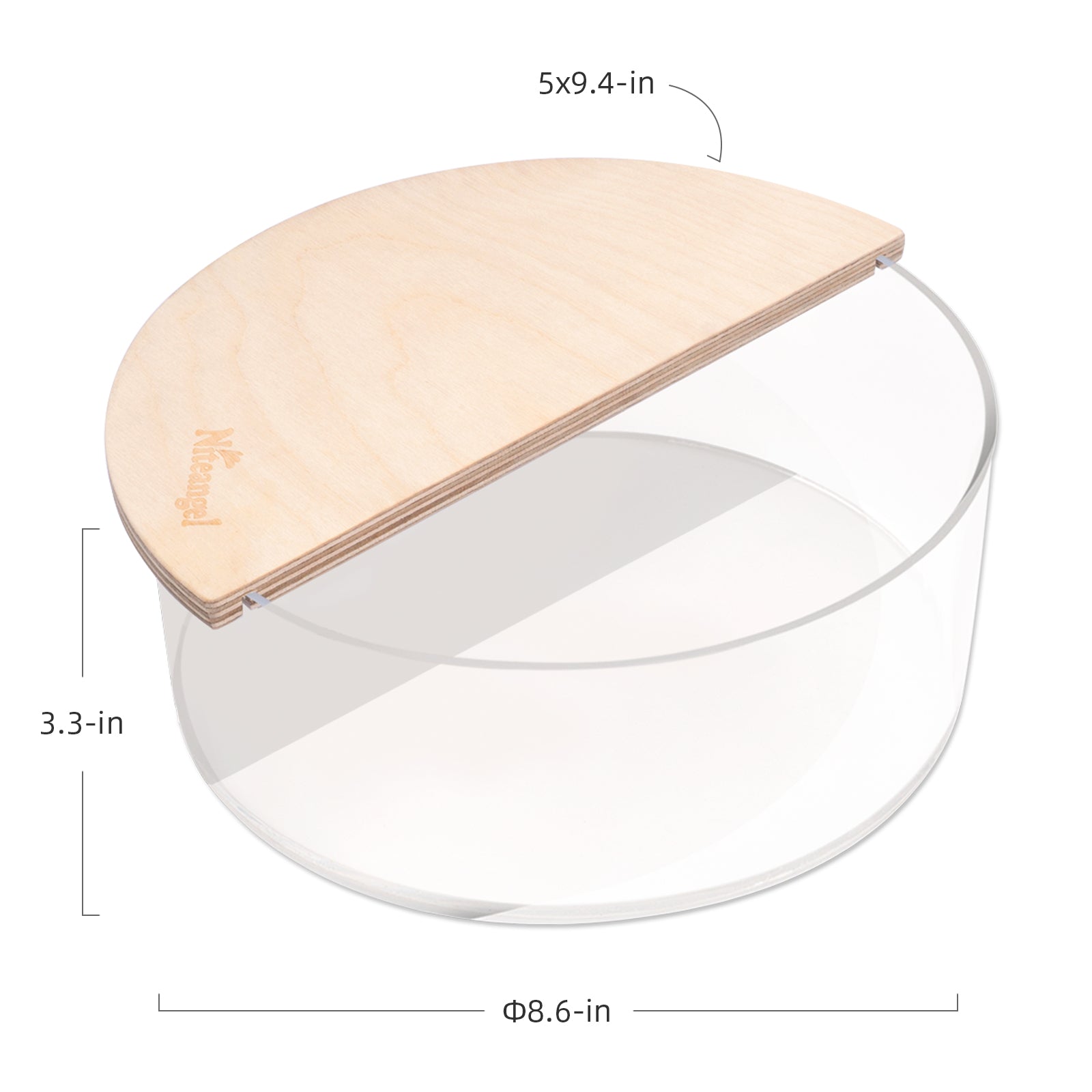 Niteangel Acrylic Sand Bath Shower Room & Digging Sand Container - Circle - Niteangel Pet CA