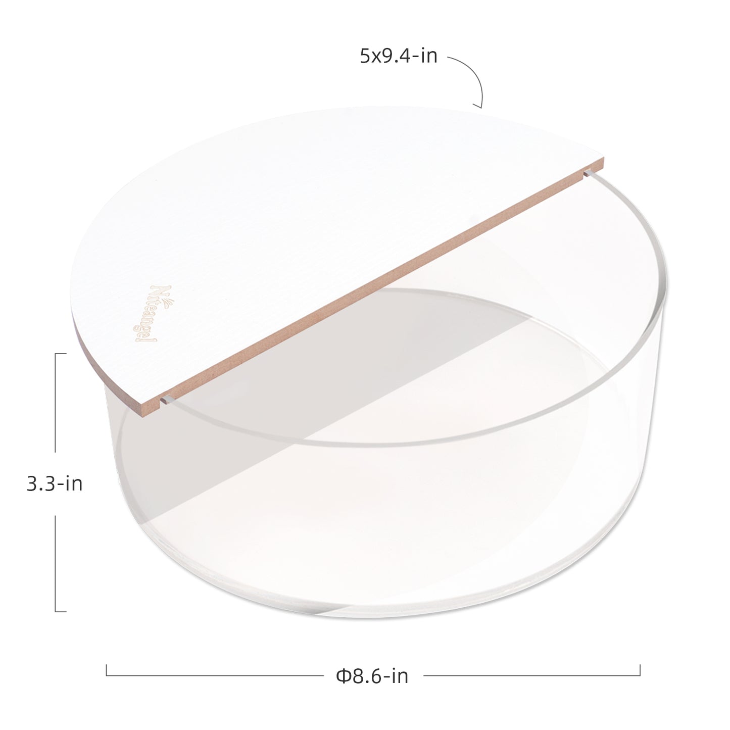 Niteangel Acrylic Sand Bath Shower Room & Digging Sand Container - Circle - Niteangel Pet CA